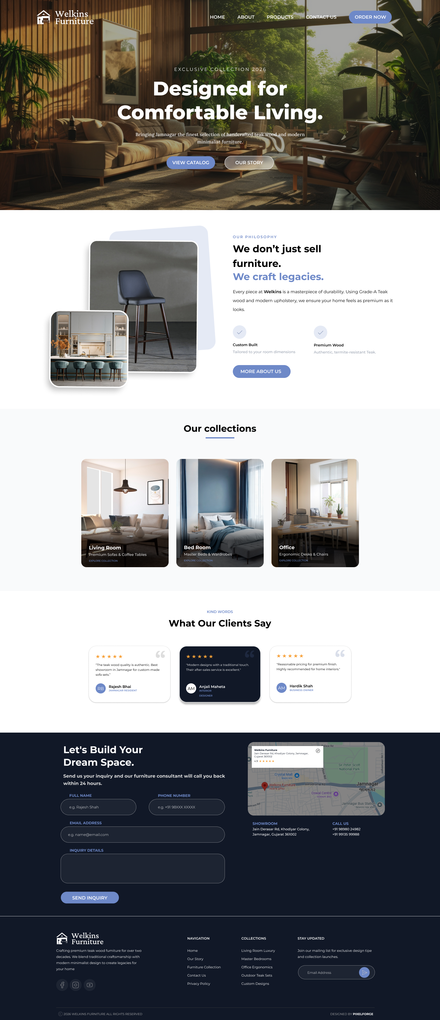 Welkins Furnitures – Website Design Preview by PixelForge